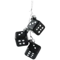 Szklane kostki do gry - zawieszki choinkowe kpl. 3 szt. niebieskie