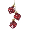 Szklane kostki do gry - zawieszki choinkowe kpl. 3 szt. czerwone