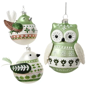 Szklane ptaki - Zawieszki choinkowe 