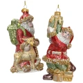 Spacerujący Mikołaj - Szklana zawieszka choinkowa 15 cm 3