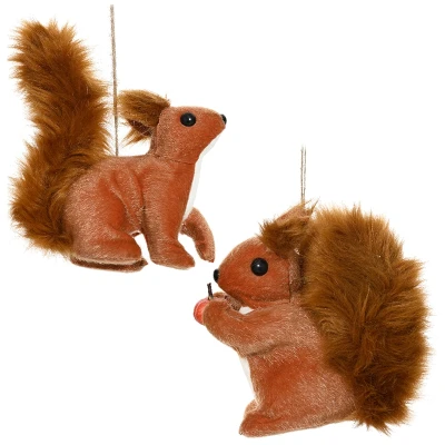 Wiewiórka z futerkiem - Nietłukąca zawieszka choinkowa 15 cm mix