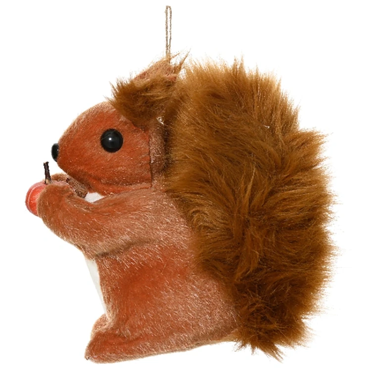 Wiewiórka z futerkiem - Nietłukąca zawieszka choinkowa 15 cm wiewiórka