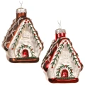 Domki - Szklane zawieszki choinkowe 8 cm