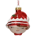 Elf - Szklana zawieszka choinkowa 7 cm czerwona