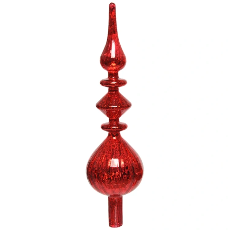 Antyczny szklany szpic choinkowy 35cm w5