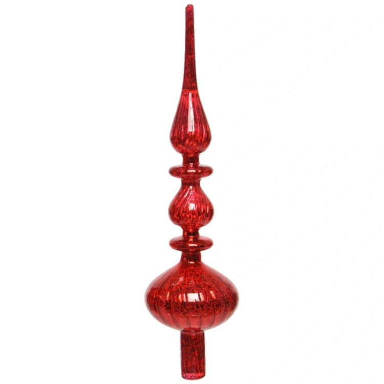 Antyczny szklany szpic choinkowy 35cm w6