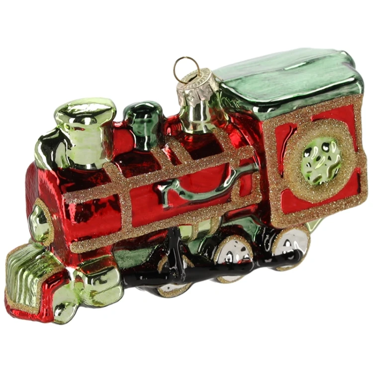 Szklana zawieszka choinkowa - Lokomotywa 14 cm