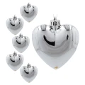 Serce - Plastikowe zawieszka choinkowa kpl. 6 szt. 7cm srebrne