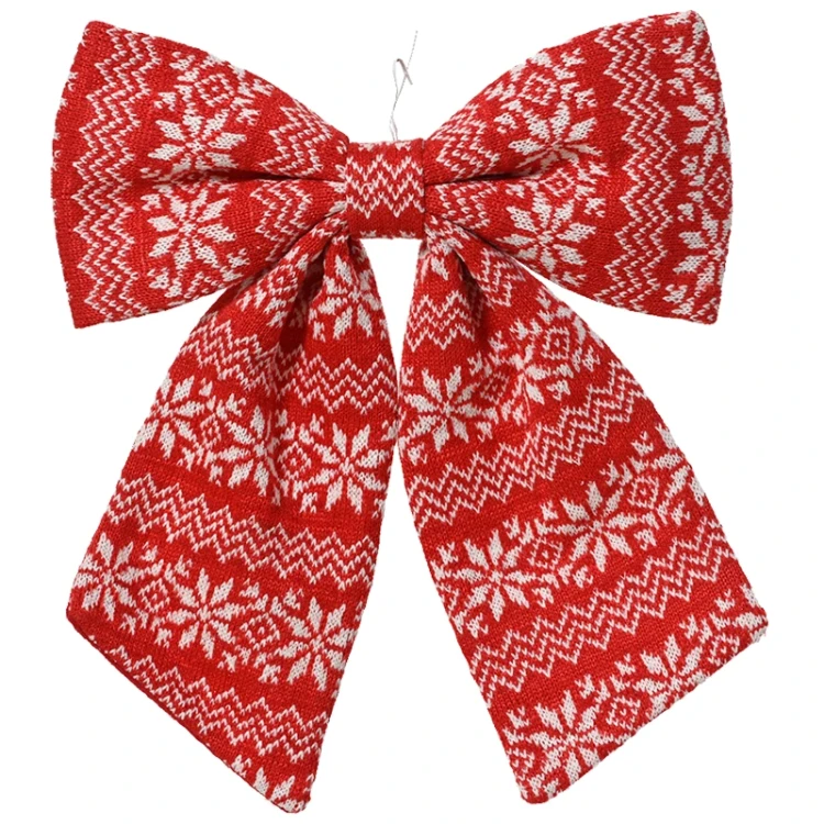 Duża biało-czerwona kokarda materiałowa 32x30x2cm