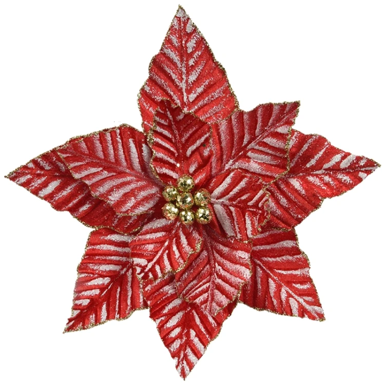 Gwiazda betlejemska na klipsie 28x10 cm