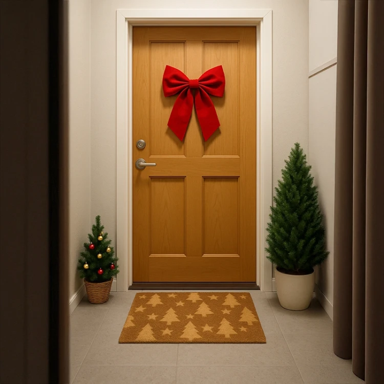 Świąteczna wycieraczka kokosowa 60x40 door 2