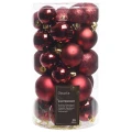 Bordowe - Plastikowe bombki choinkowe w tubie - 4-6 cm 30 szt. zdj 5