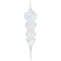Sopel - Szklana przezroczysta iryzowana zawieszka choinkowa 26 cm w3