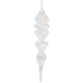 Sopel - Szklana przezroczysta iryzowana zawieszka choinkowa 26 cm w2