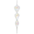 Sopel - Szklana przezroczysta iryzowana zawieszka choinkowa 26 cm w1