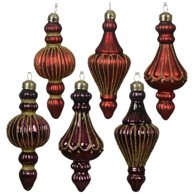 Szklane barokowe sople - Zawieszki choinkowe 16 cm