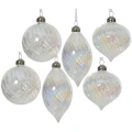 Przezroczyste iryzowane bombki choinkowe 8 cm 6 szt.