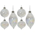 Przezroczyste iryzowane bombki choinkowe 8 cm 6 szt.
