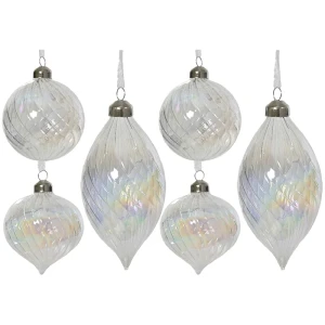 Przezroczyste iryzowane bombki choinkowe 8 cm 6 szt.