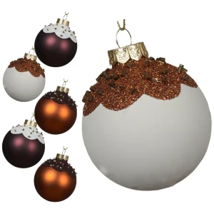 Szklane bombki choinkowe 6 szt. 6 cm