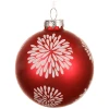 Czerwone szklane bombki choinkowe dekorowane - kpl. 12 szt. 8 cm