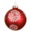 Czerwone szklane bombki choinkowe dekorowane - kpl. 12 szt. 8 cm