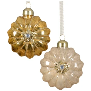 Szklane bombki choinkowe - Kwiatek 8 cm kpl. 6 szt