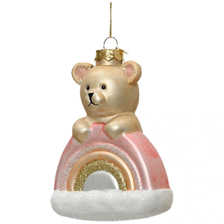 Miś na tęczy - zawieszka choinkowa 13,5 cm w1
