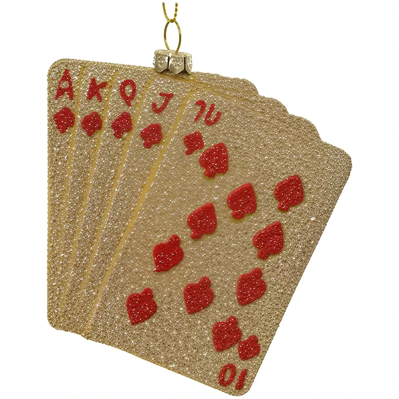 Złote karty - zawieszka choinkowa 11 cm