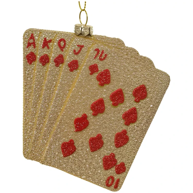 Złote karty - zawieszka choinkowa 11 cm