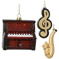 Muzyczne instrumenty - nietłukące zawieszki choinkowe 12,7 cm
