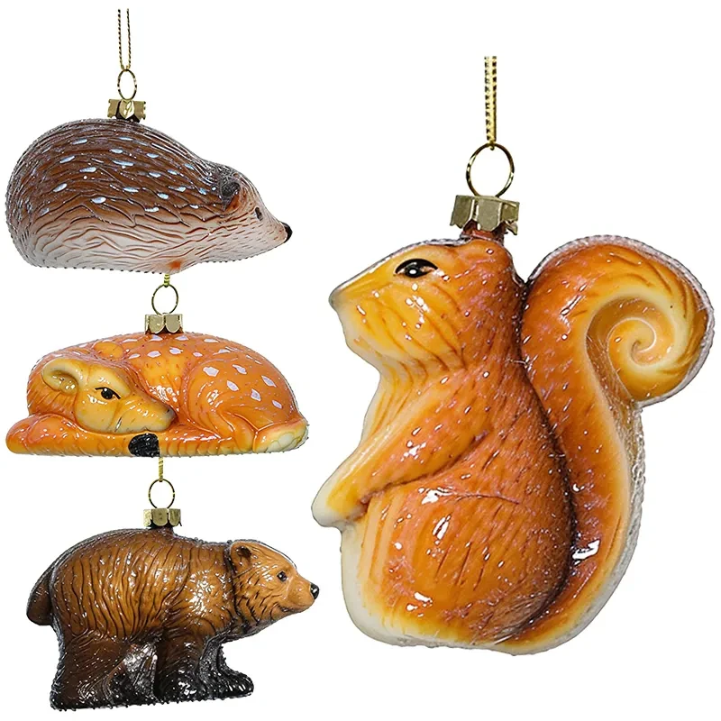 Leśne zwierzęta - nietłukące zawieszki choinkowe 10,3 cm mix