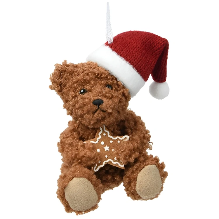 Miś - zawieszka choinkowa 12 cm z gwiazdką