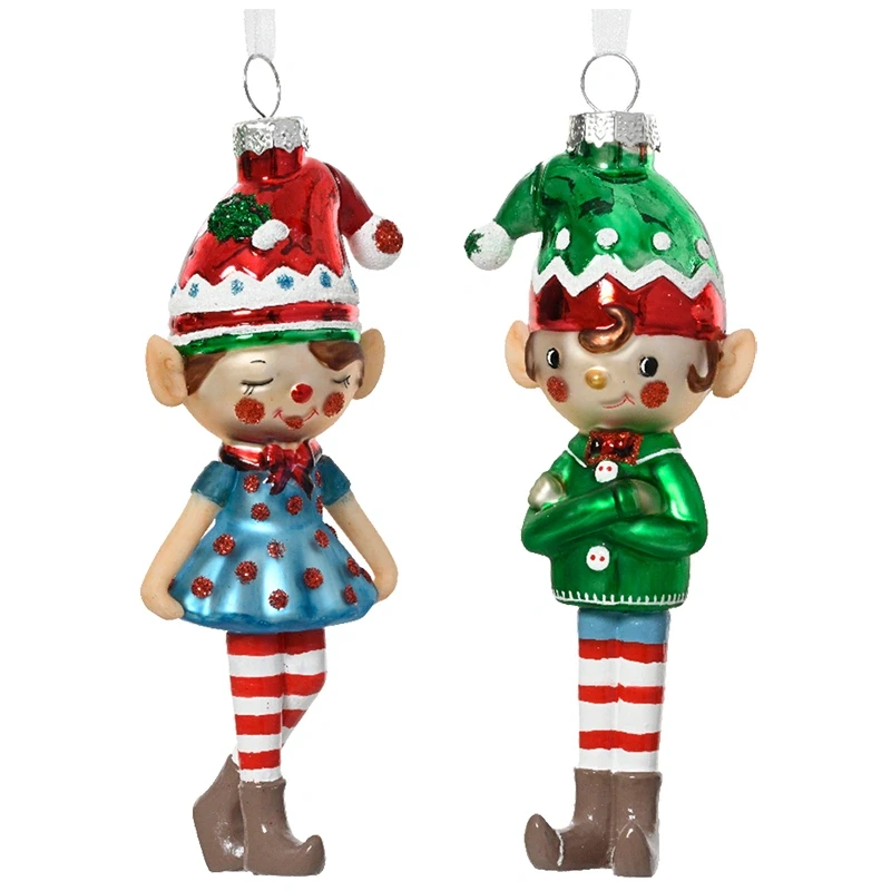 Elf - szklana zawieszka choinkowa 14 cm