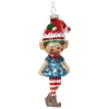 Elf - szklana zawieszka choinkowa 14 cm niebieski