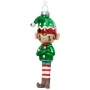 Elf - szklana zawieszka choinkowa 14 cm zielony