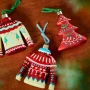 Folkowy sweter - szklana zawieszka choinkowa 11 cm