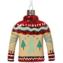 Folkowy sweter - szklana zawieszka choinkowa 11 cm jasny