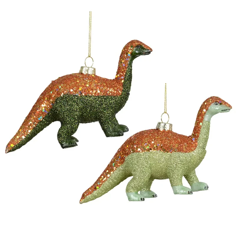 Dinozaur - szklana zawieszka choinkowa 18,4 cm
