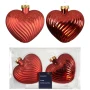 Serca - Szklane zawieszki choinkowe 9,5 cm kpl. 2 szt. czerwone