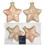 Gwiazdki - Szklane zawieszki choinkowe 10 cm kpl. 2 szt. brzoskwiniowe