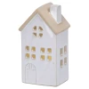 Biały ceramiczny domek z diodami LED 6,7x8,7x15,5cm wzór 1
