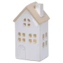 Biały ceramiczny domek z diodami LED 6,7x8,7x15,5cm wzór 1