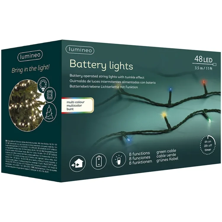 Lampki choinkowe LED na baterie na zielonym przewodzie zdjęcie 10