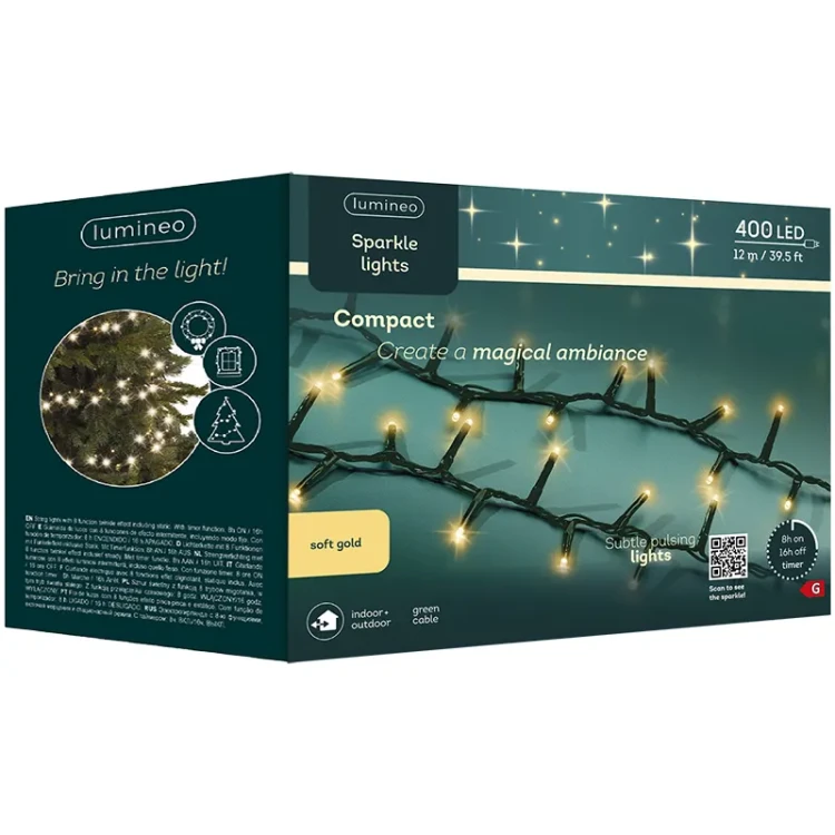 Światełka Choinkowe Gęste COMPACT SPARKLE - Błysk 400 LED 12m
