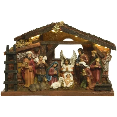 Szopka Bożonarodzeniowa z diodami LED 24,3x7,7x15cm - 3xAAA