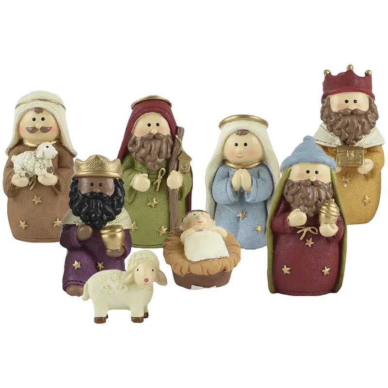 Zestaw figurek do Szopki Bożonarodzeniowej 8 el. 9,5 cm
