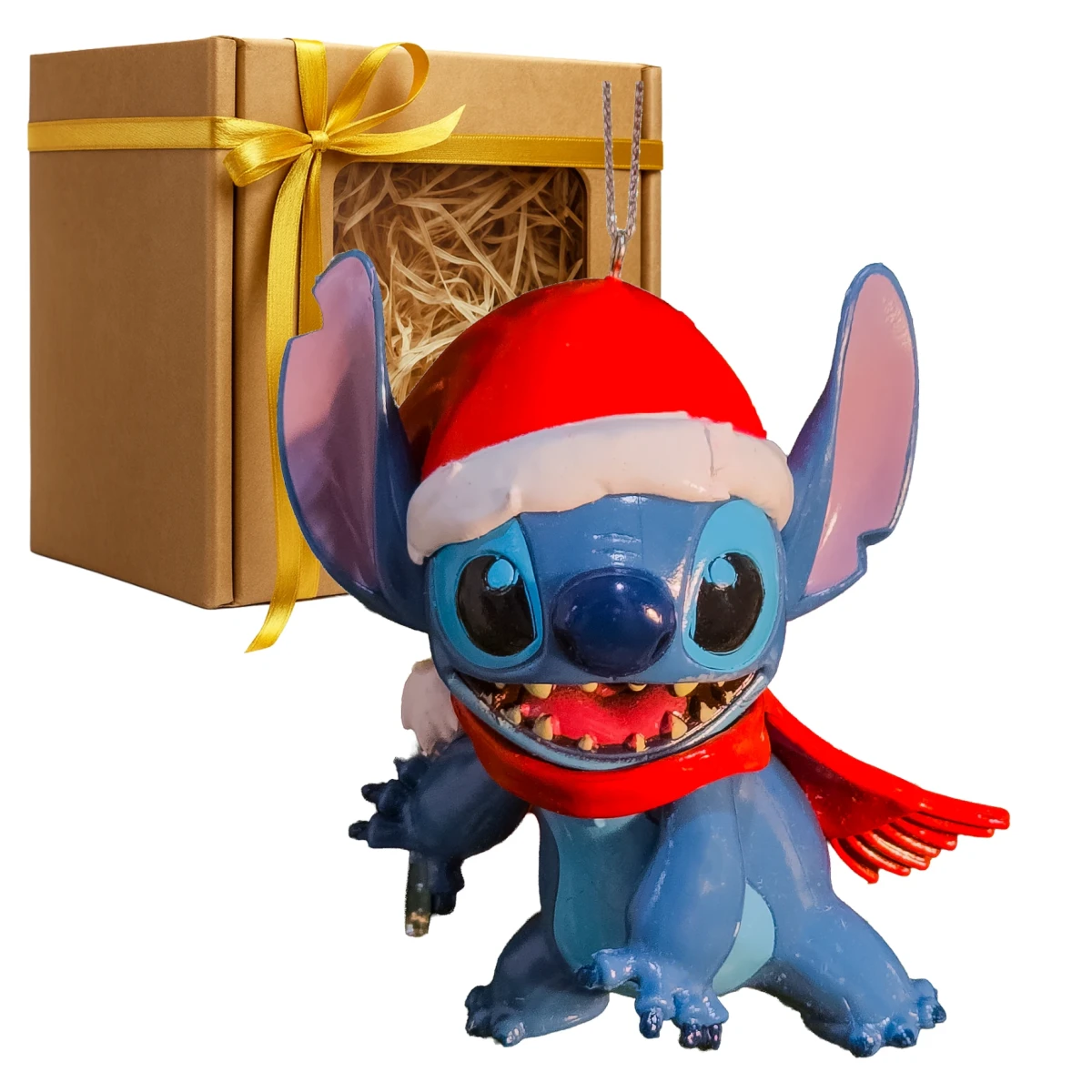 Zawieszka choinkowa Stitch w czapce Mikołaja z bajki Lilo i Stitch od DISNEY