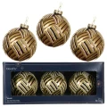 Złota bombki choinowe 8 cm kpl. 3 szt.