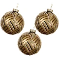 Złota bombki choinowe 8 cm kpl. 3 szt.